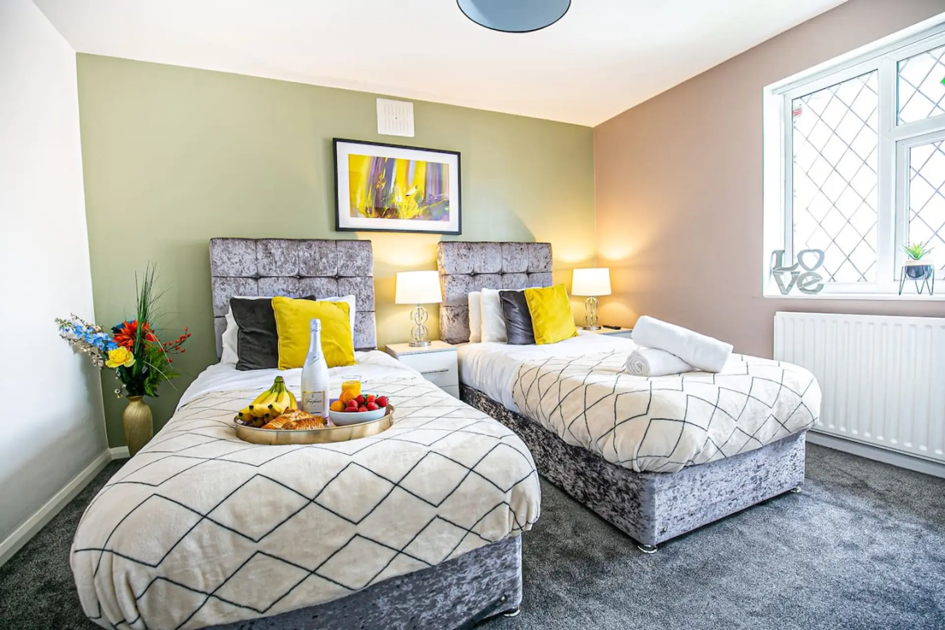 Bedroom one features a zip and link bed set up as two single beds by default or can be zipped together as a king size bed upon request. Fresh linen and towels are provided.