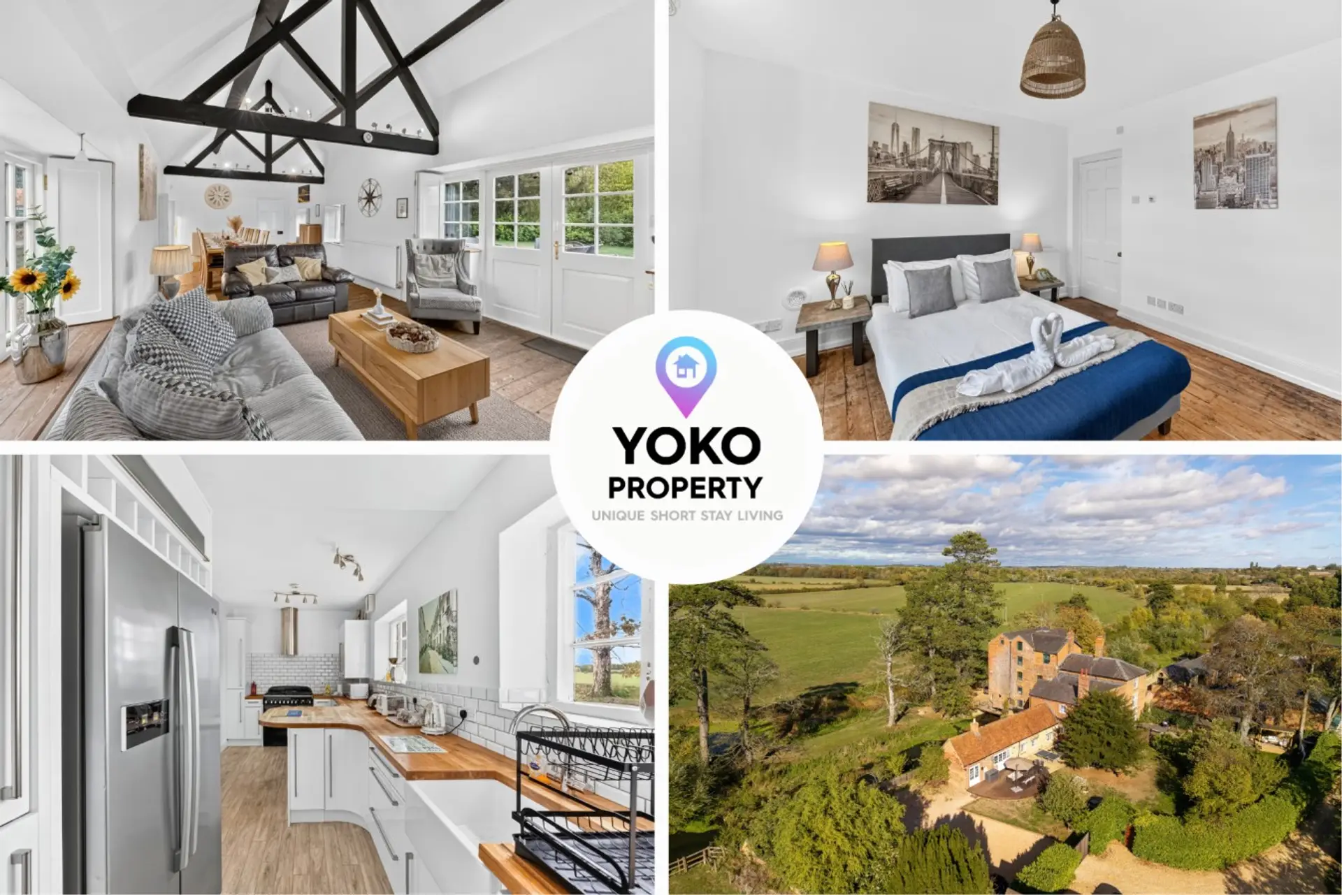 Escape to The Mill, a stunning Grade II listed six-bedroom countryside retreat previously known as the Old Wolverton Mill, beautifully blending historic charm with modern comforts. Surrounded by breathtaking countryside views, this hidden gem offers direc