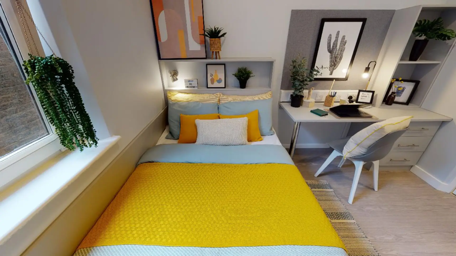 Your Private Space: Bed and Workstation