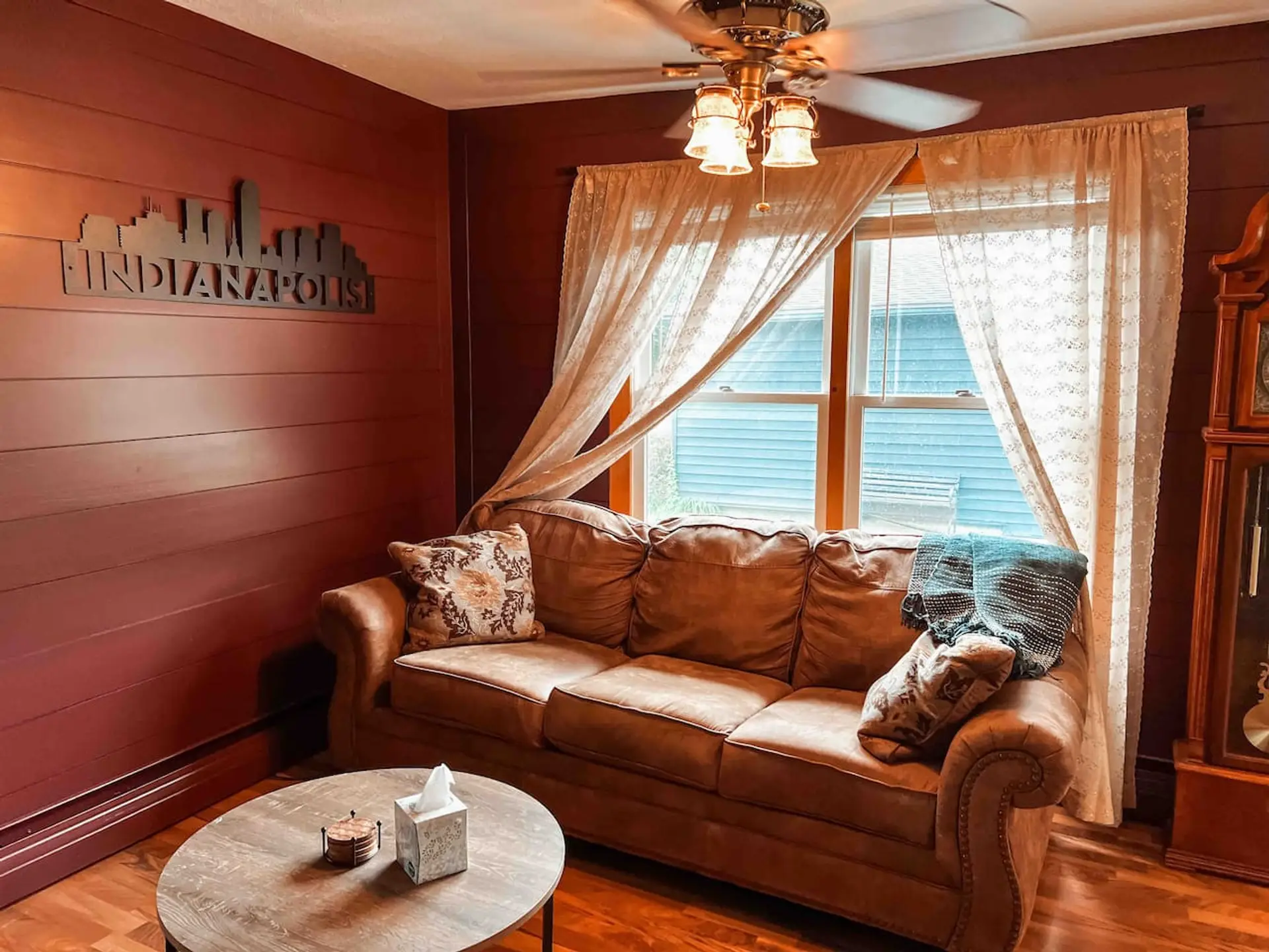 Relax in the warm, welcoming space with classic charm, perfect for curling up with a book or enjoying conversation by the window.