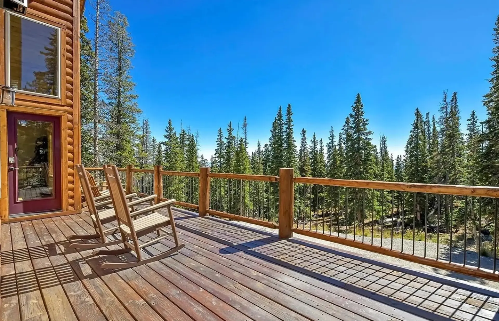 Every seat on the deck comes with a spectacular mountain view.