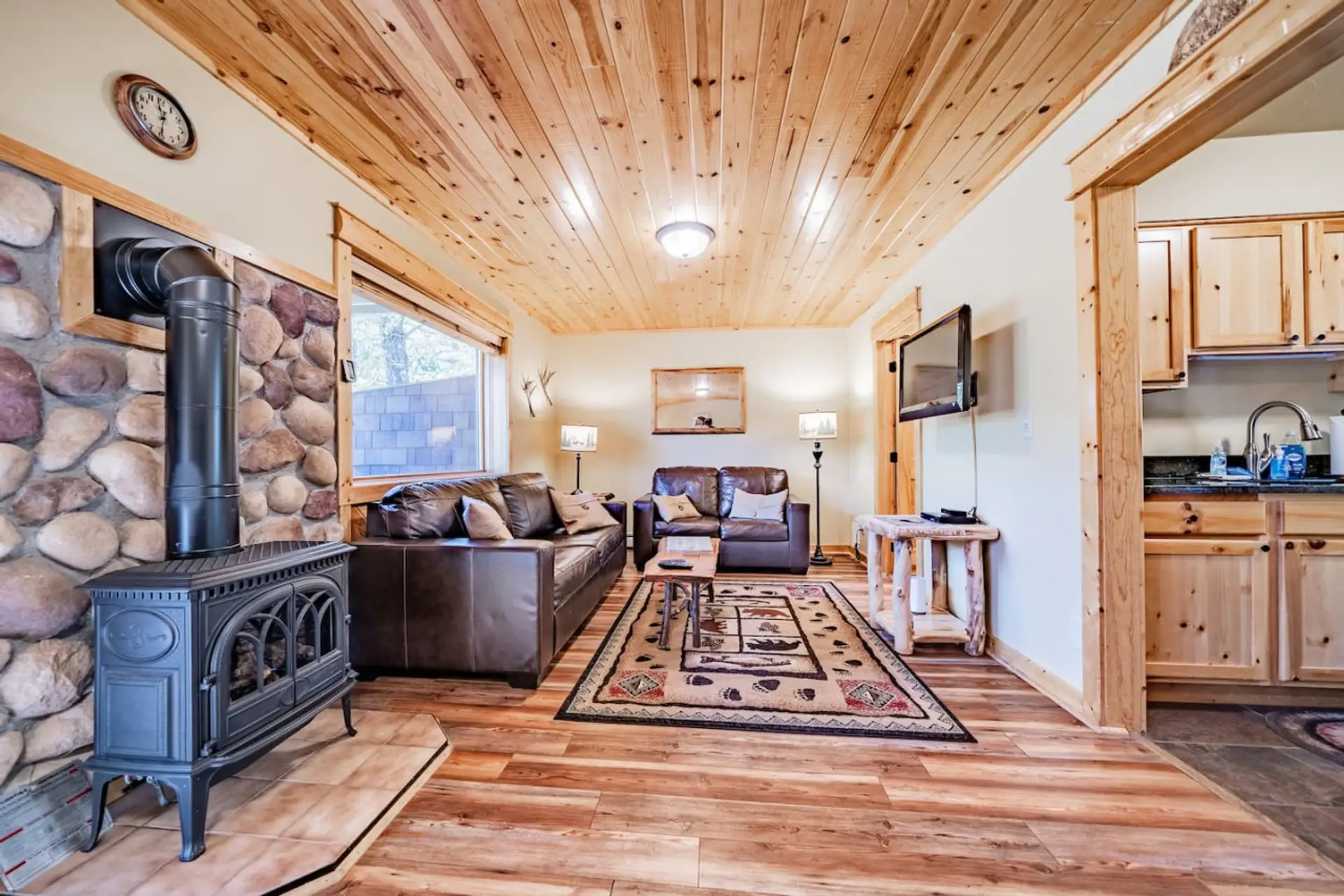 Kick back by the wood stove after a day of hiking, wildlife watching, or exploring Rocky Mountain National Park.