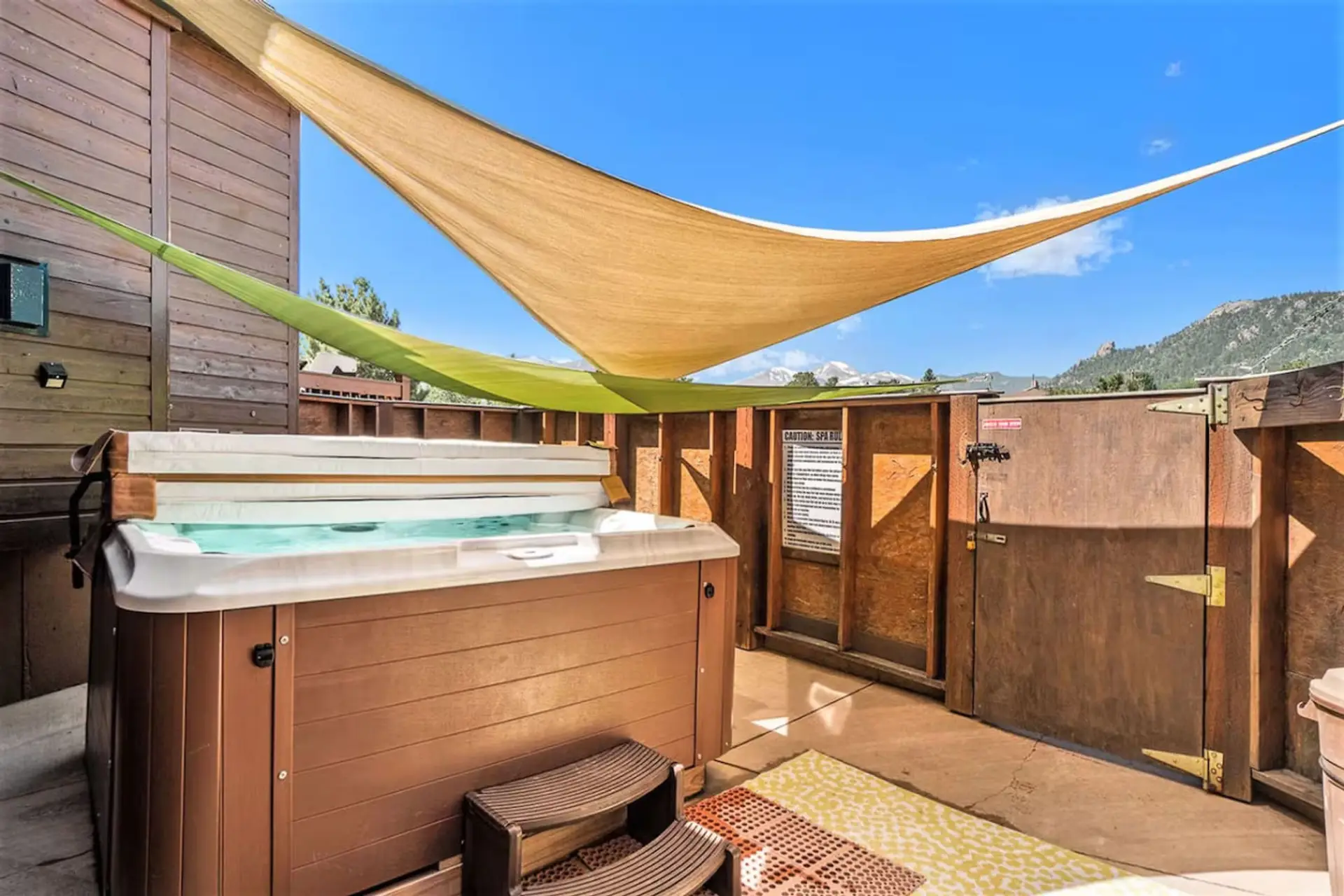 Shared hot tub attached to Lodge building