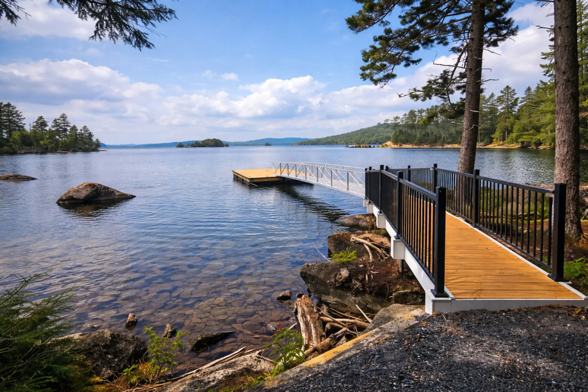40-foot waterfront dock with space to accommodate a seaplane or a boat up to 25 feet, making it easy to enjoy your time on the water.