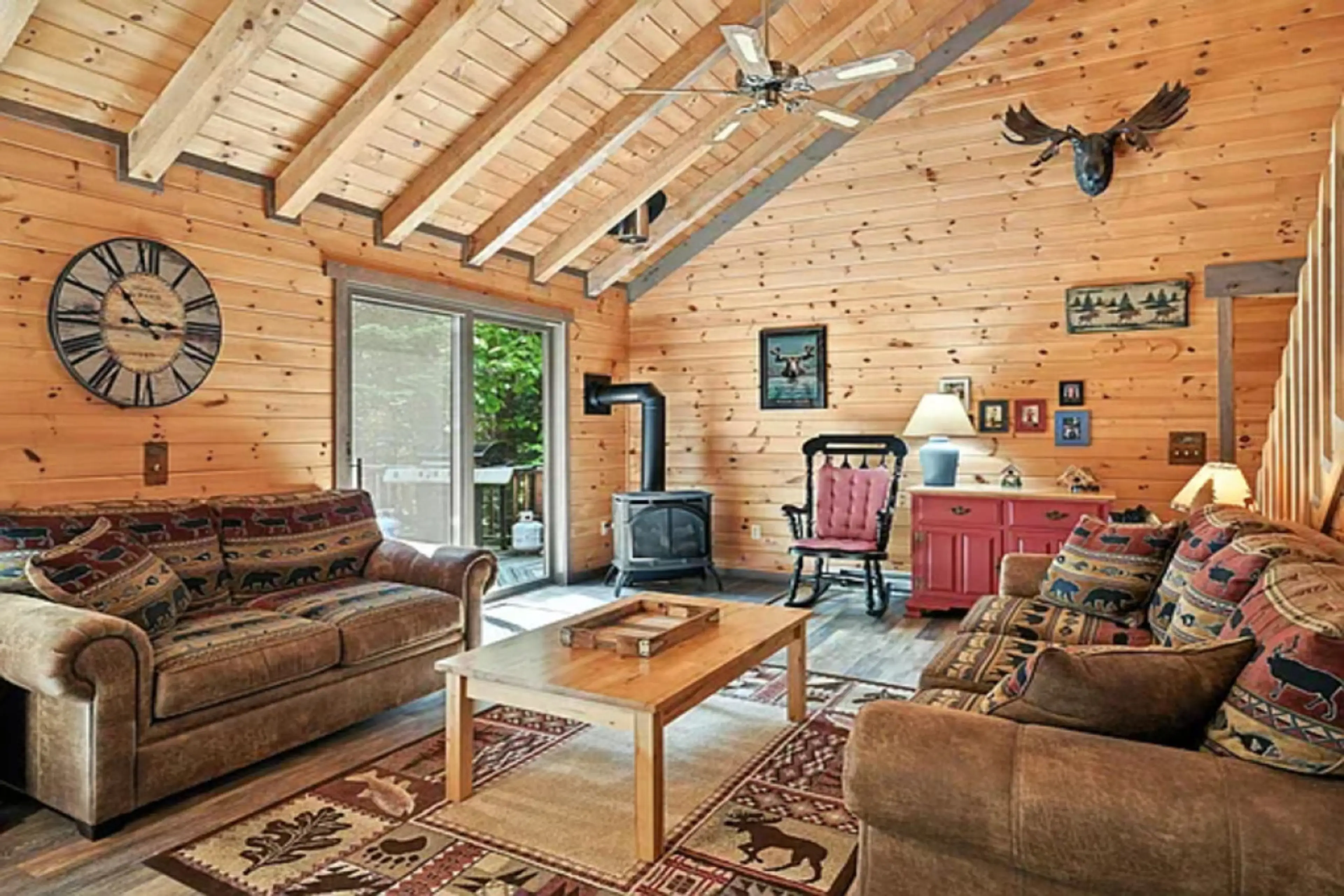 The perfect spot to unwind by the fire.