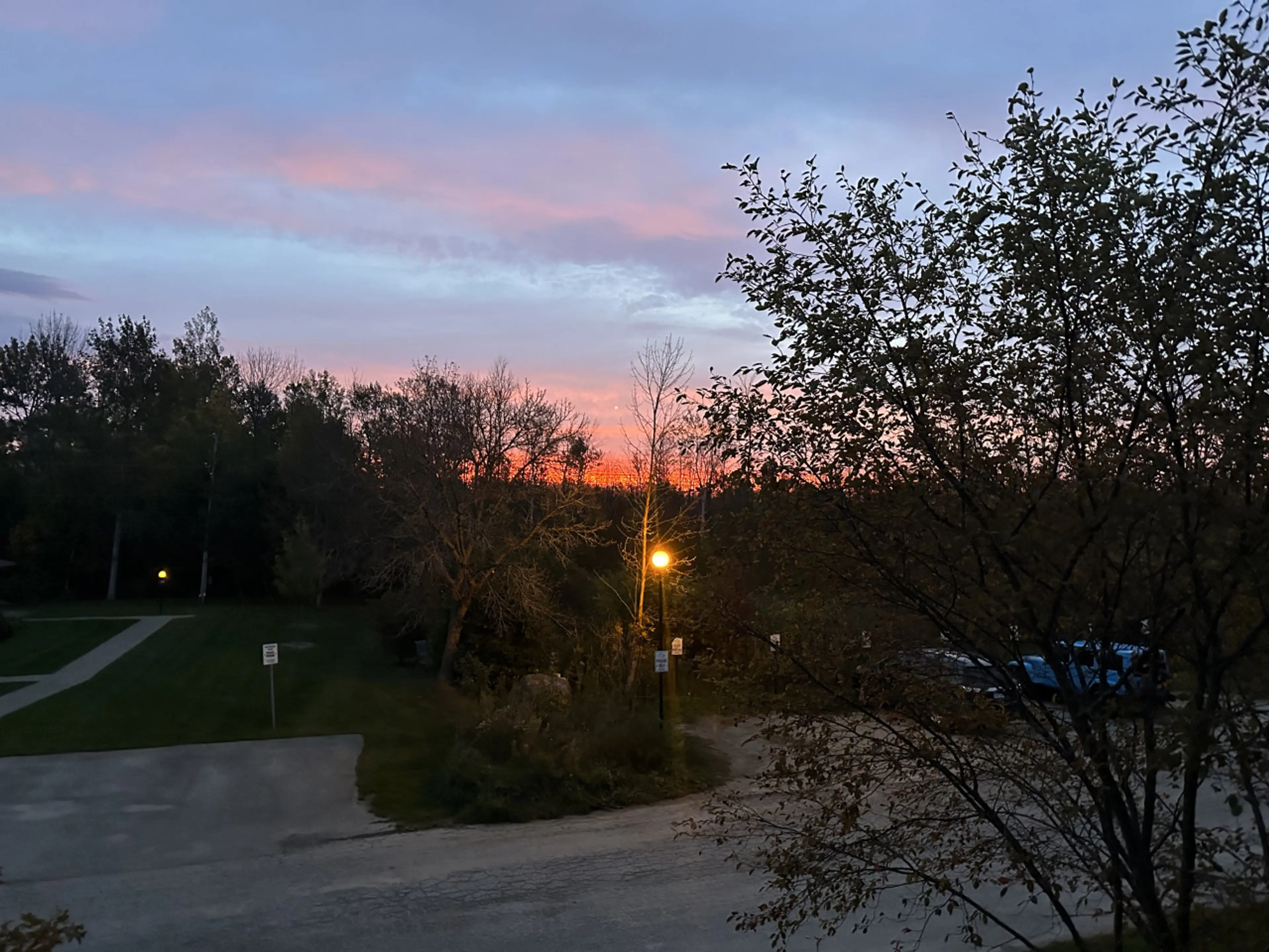 Sunrise on private patio