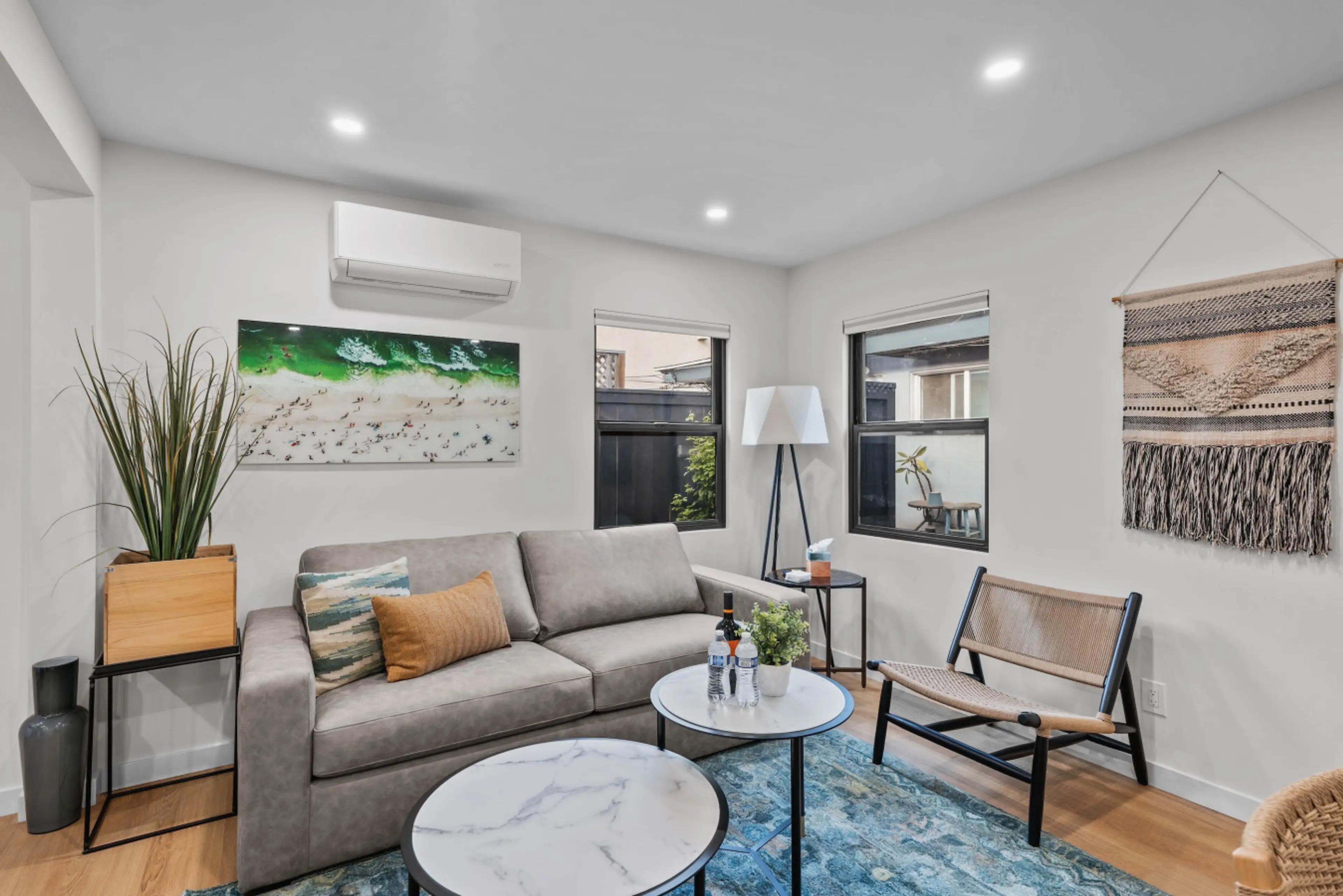 Living room featuring smart TV with streaming services