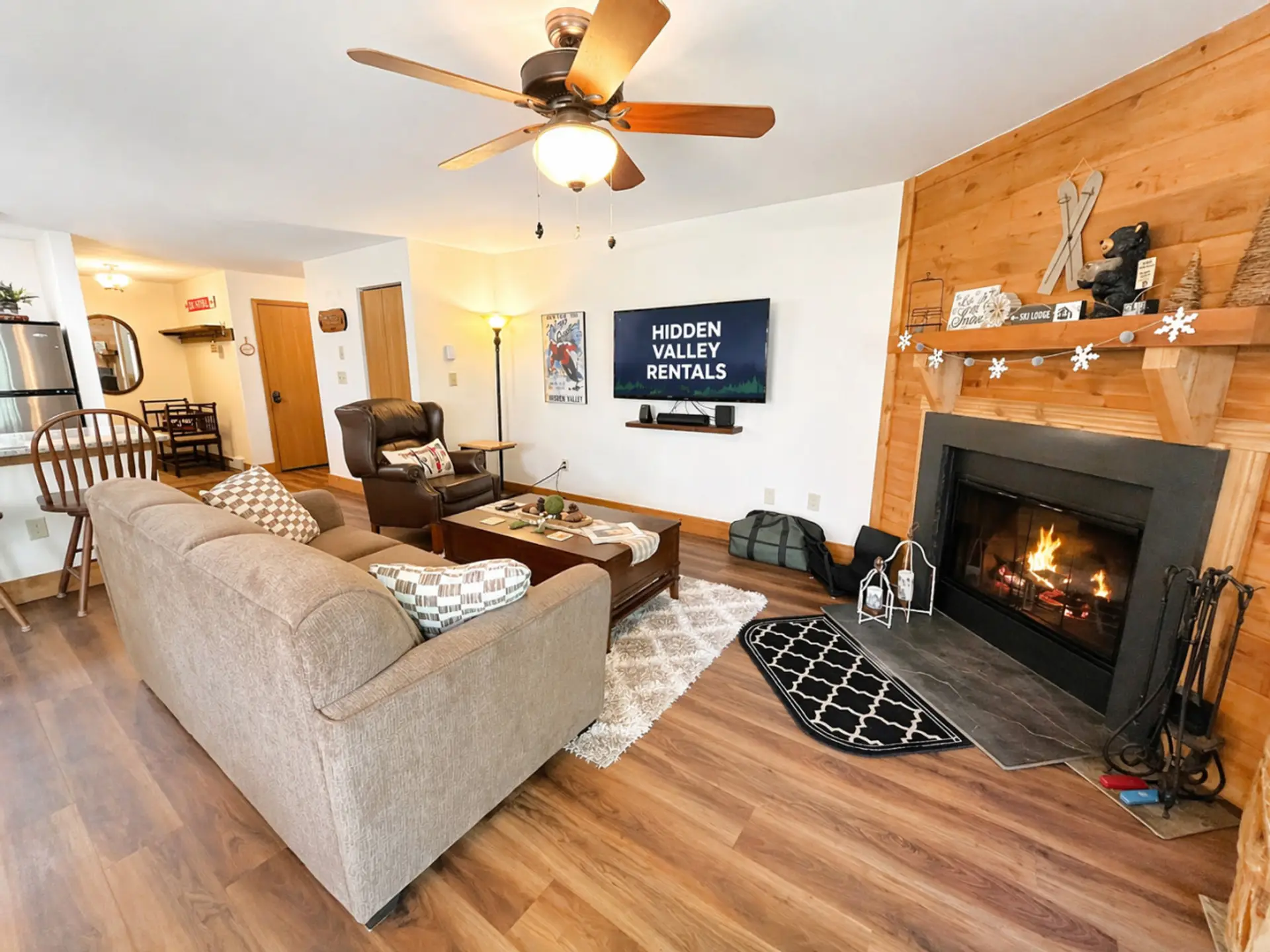 Snuggle in by the fire & unwind after a long day