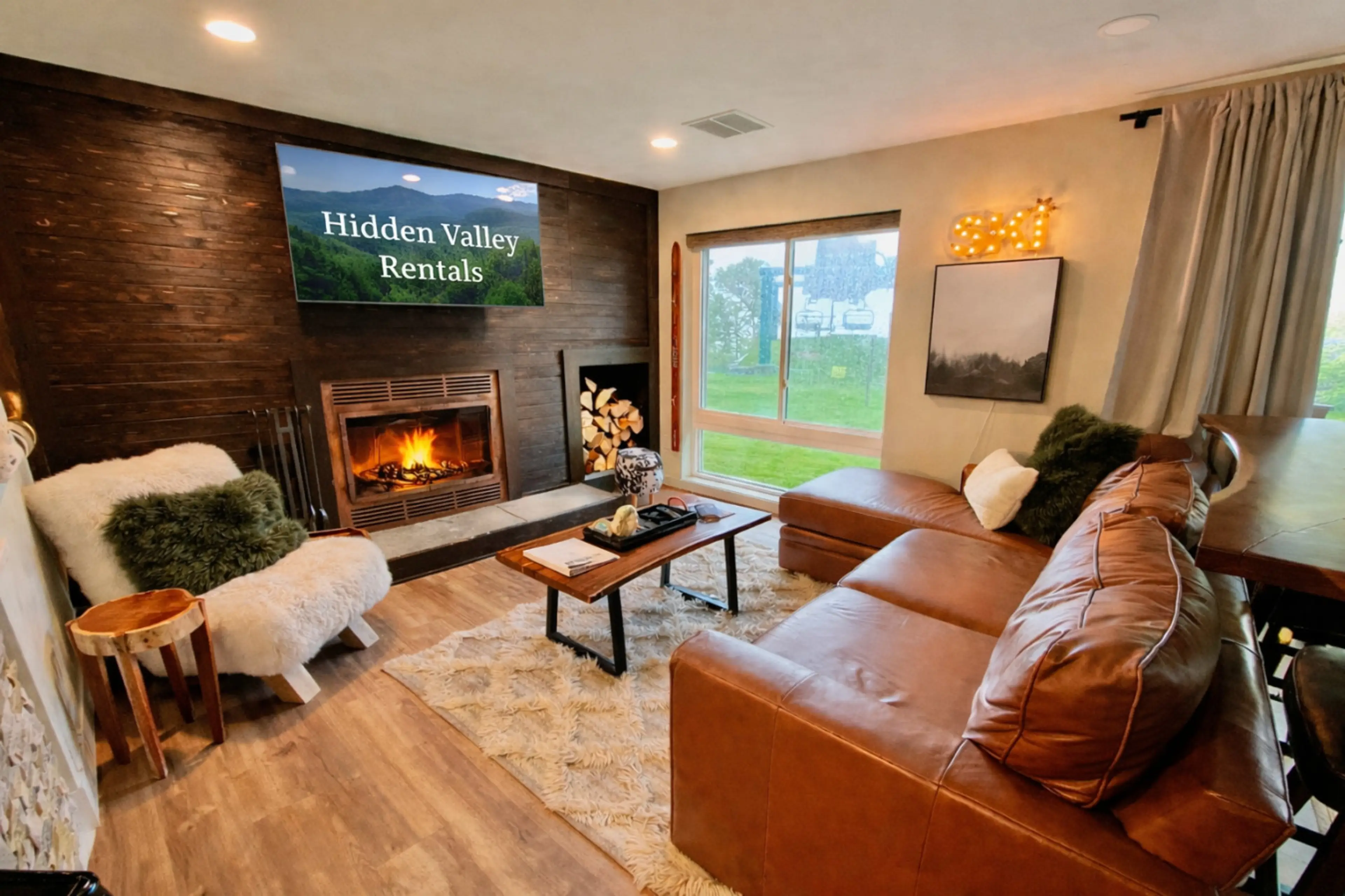 Snuggle in for a movie night or grab a drink and warm your toes by the fire