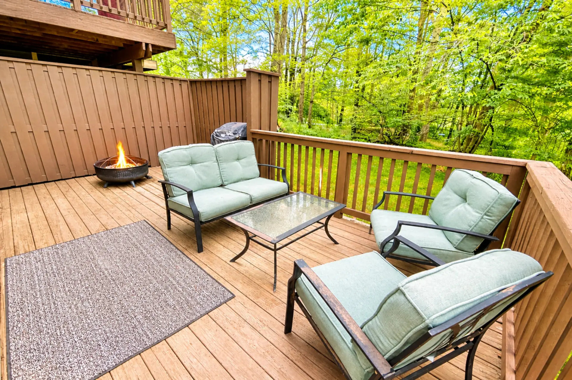 Enjoy the fresh mountain air on the lower back deck