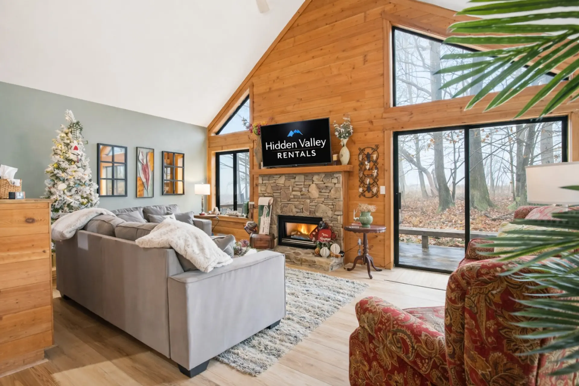 Snuggle in by the fire & unwind after a long day