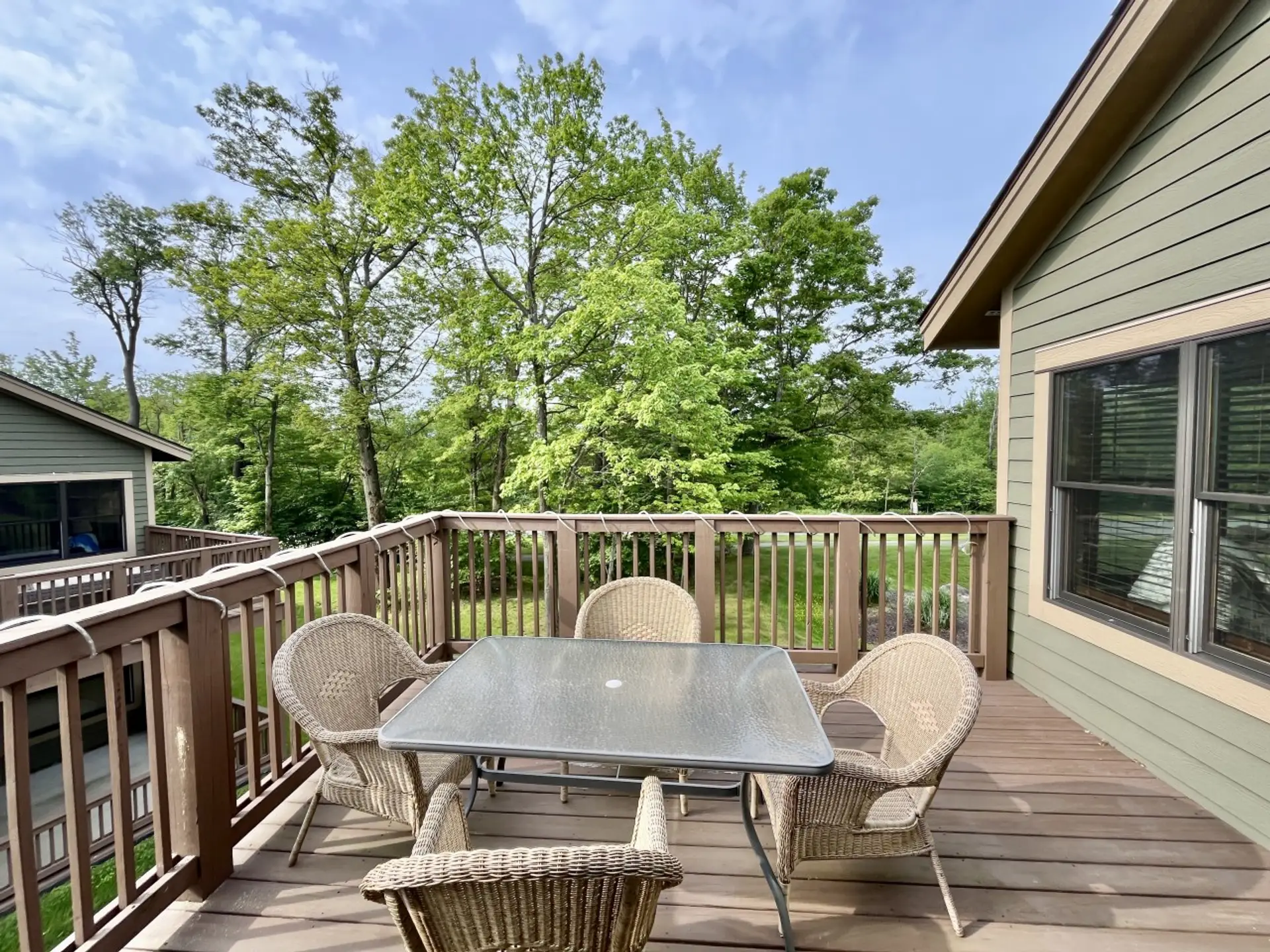 Enjoy lunch on the back deck overlooking the back yard