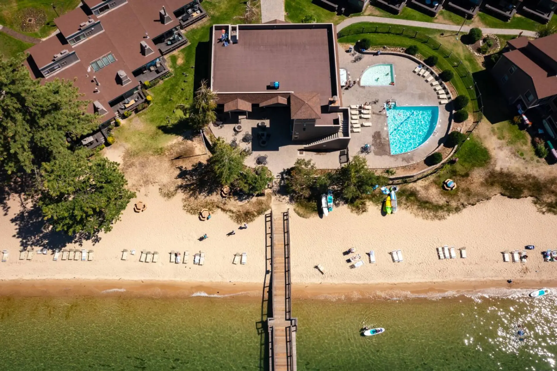Aerial view of private beach & pool #2