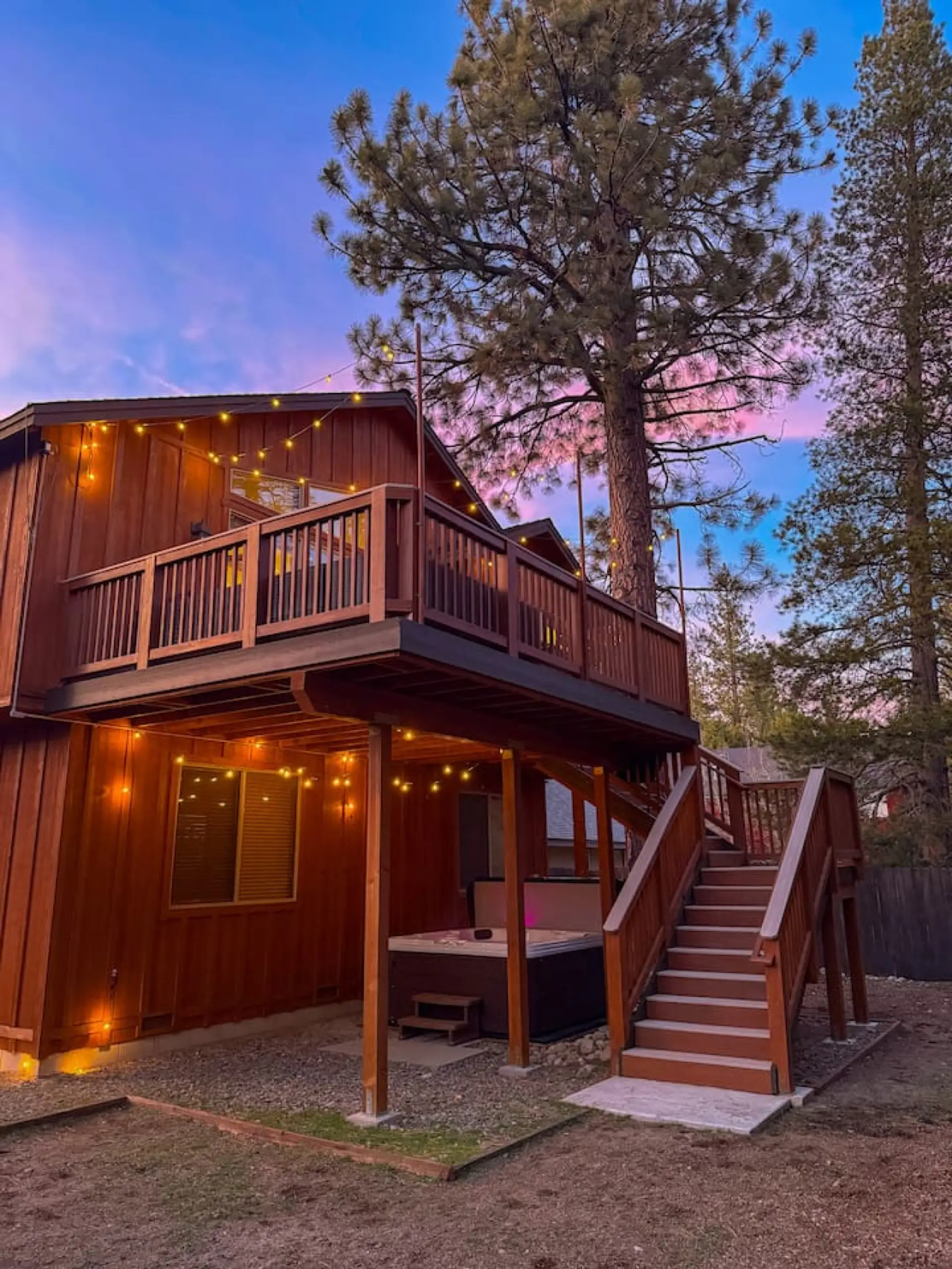 Evergreen Getaway at twilight