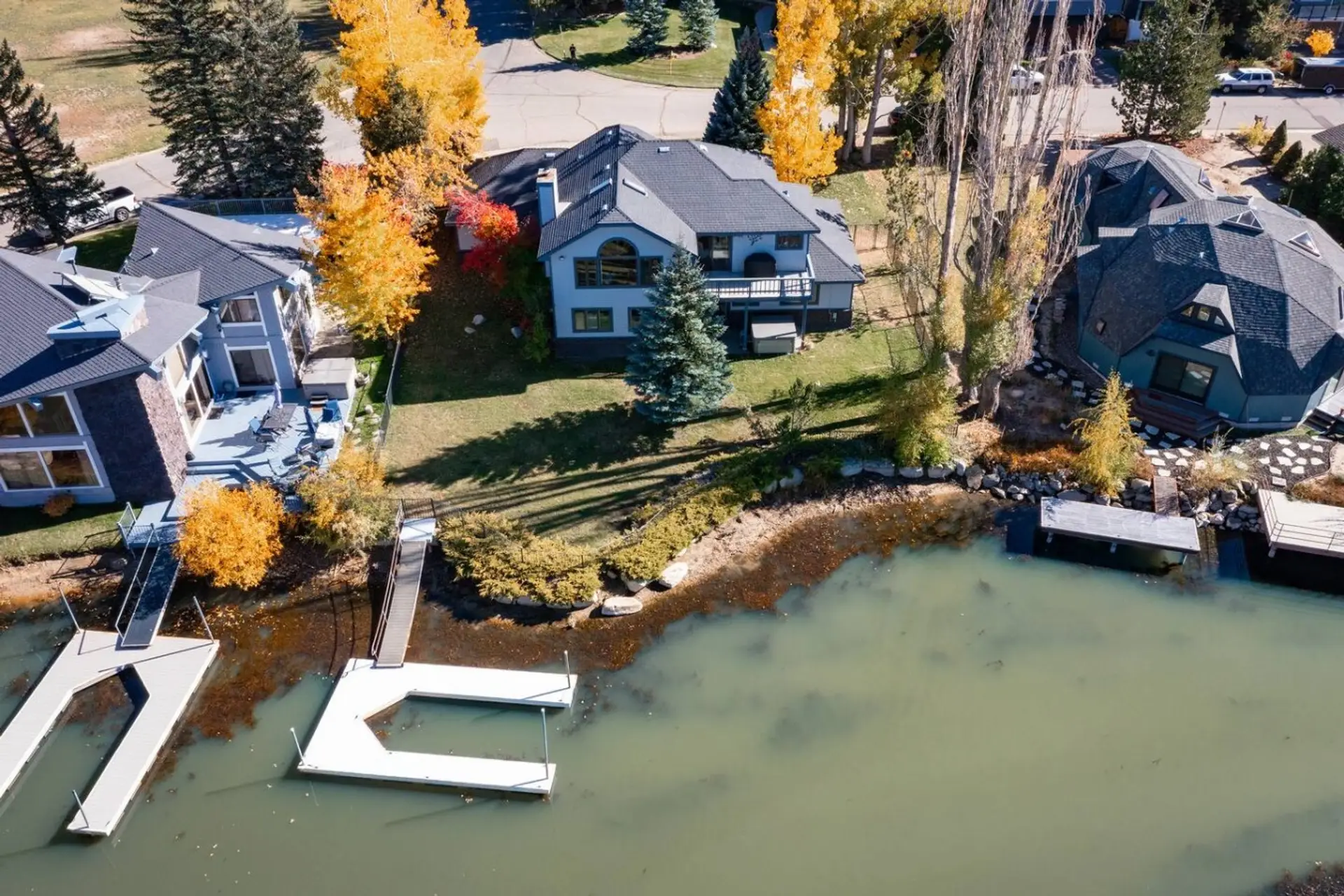 Aerial view from over water
