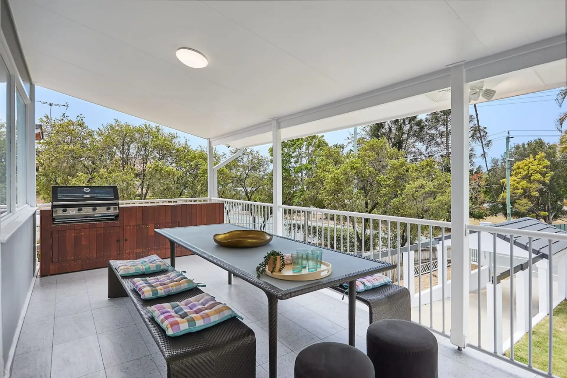 Built-in Beefeater Gas BBQ. Upper entertaining patio