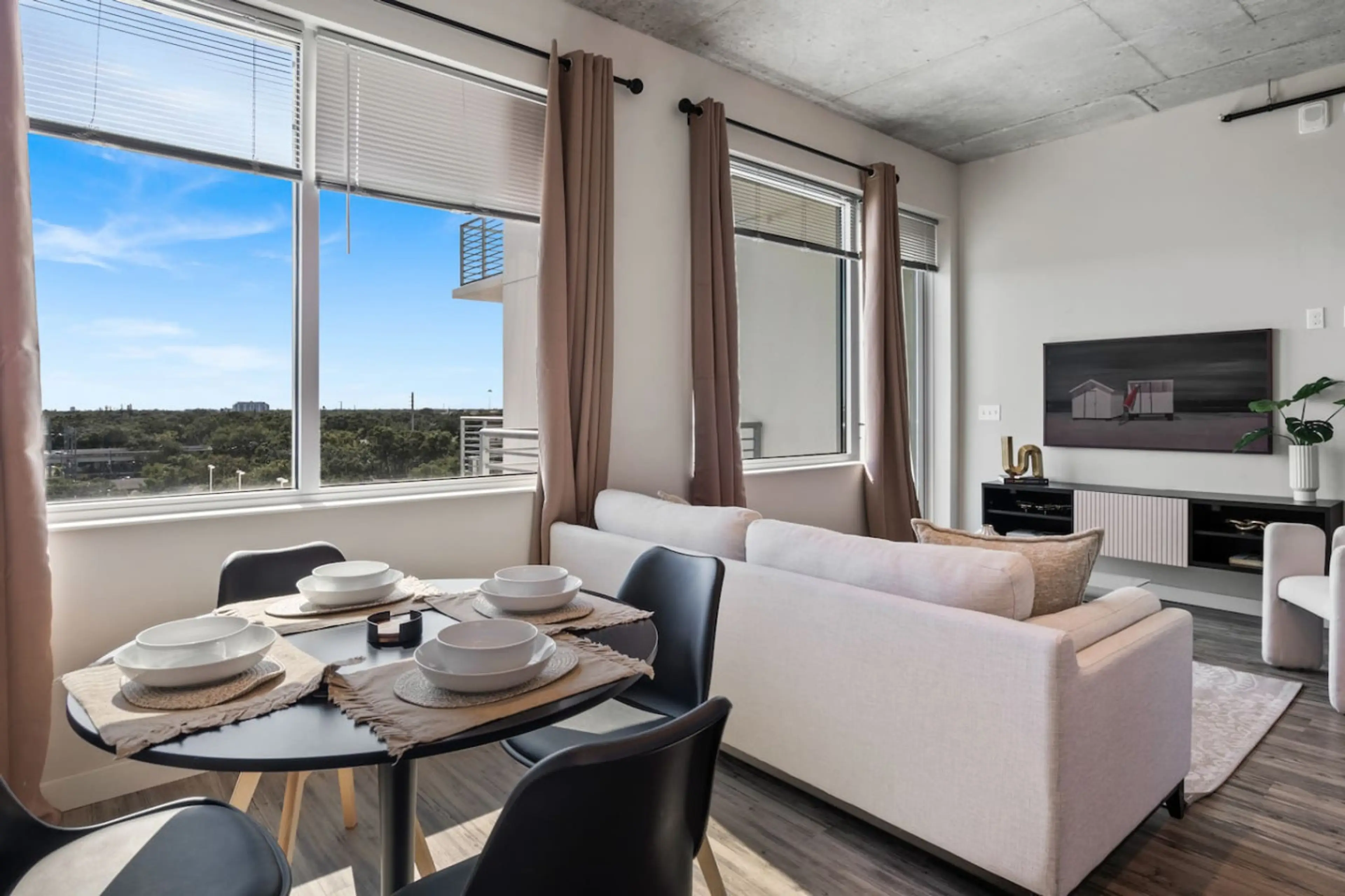 Stylish open-plan living with modern finishes and natural light.