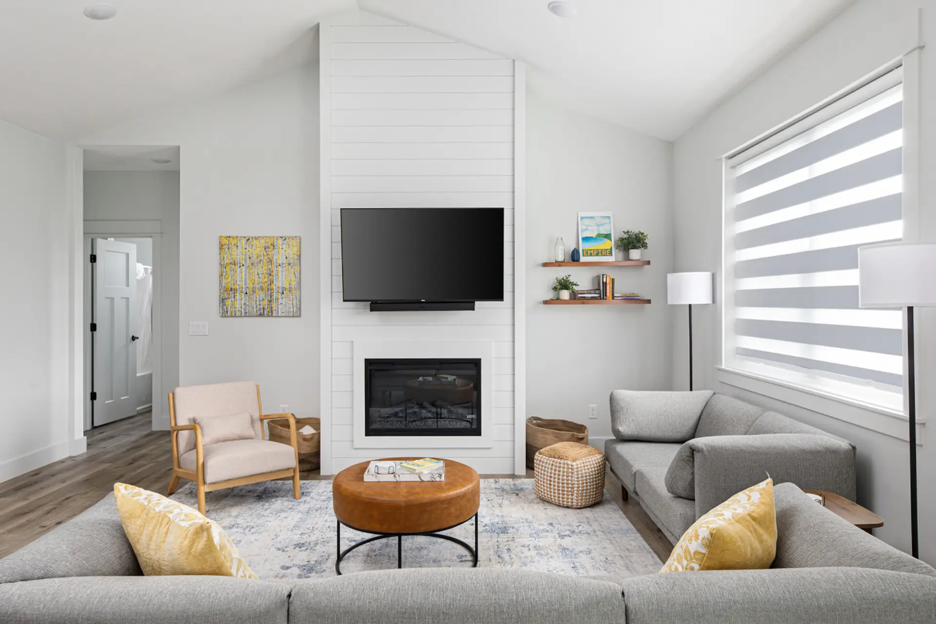 Light filled open concept living room