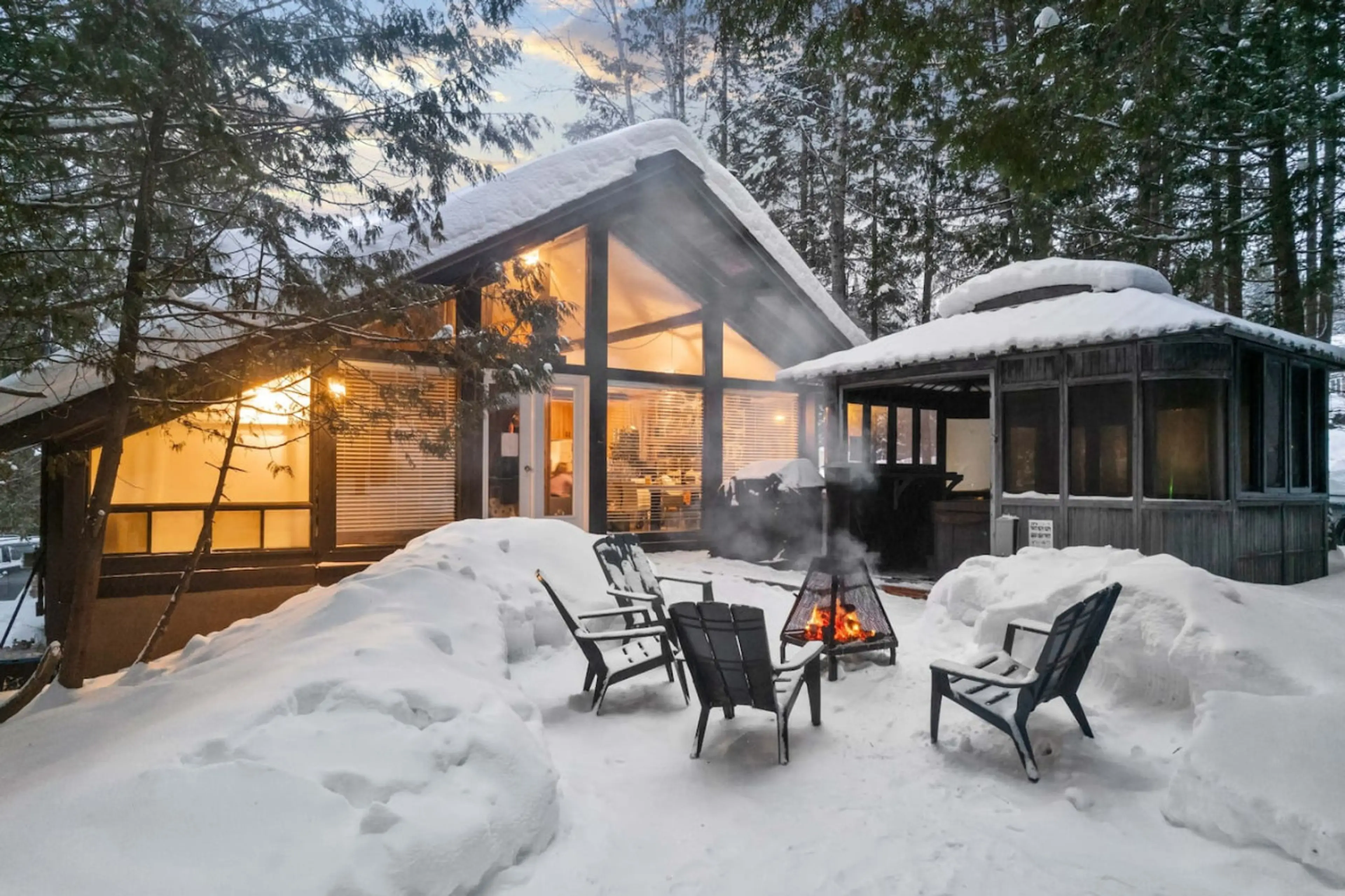 Extérieur du chalet hiver