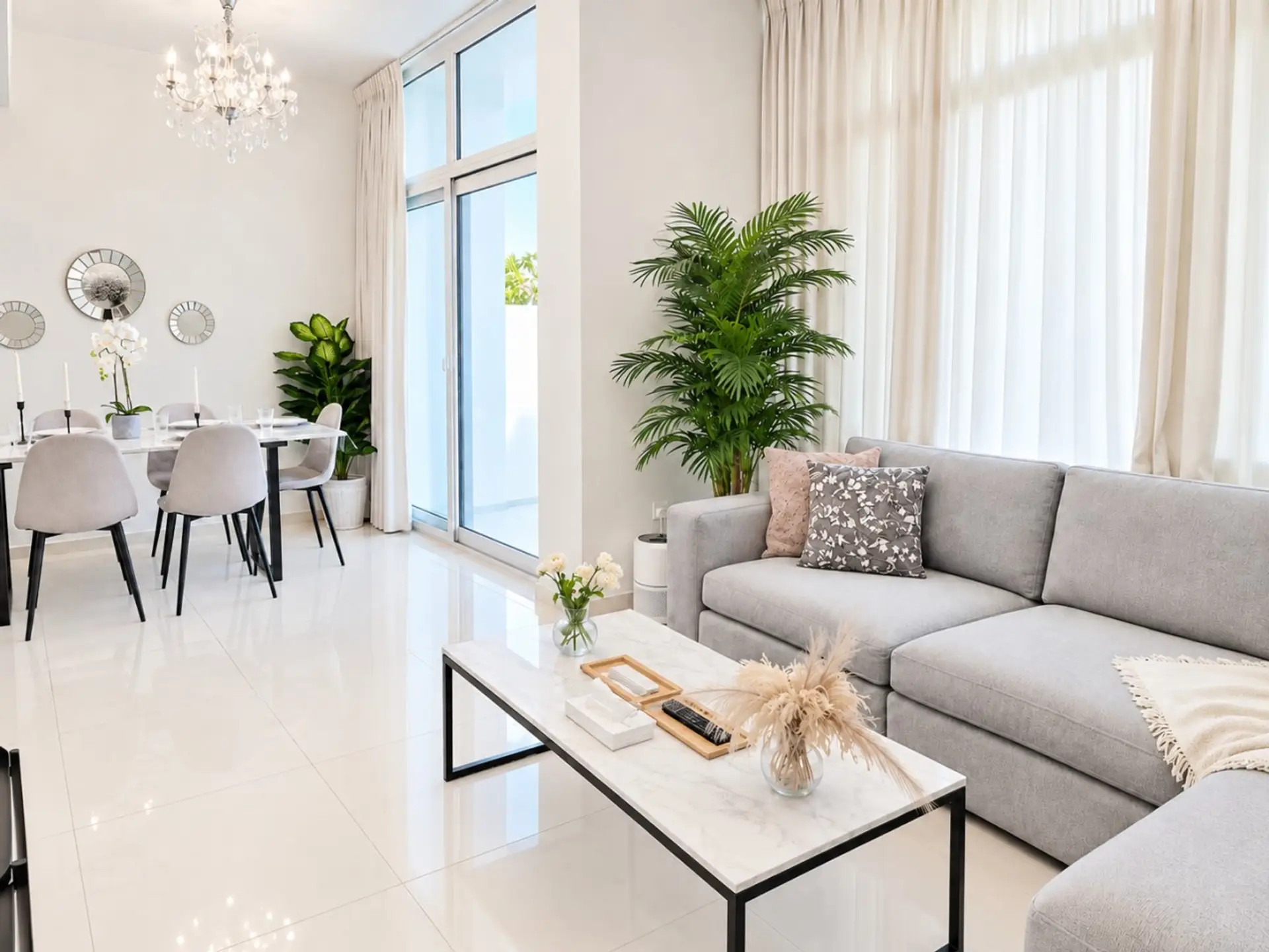 Bright Contemporary Living and Dining Room