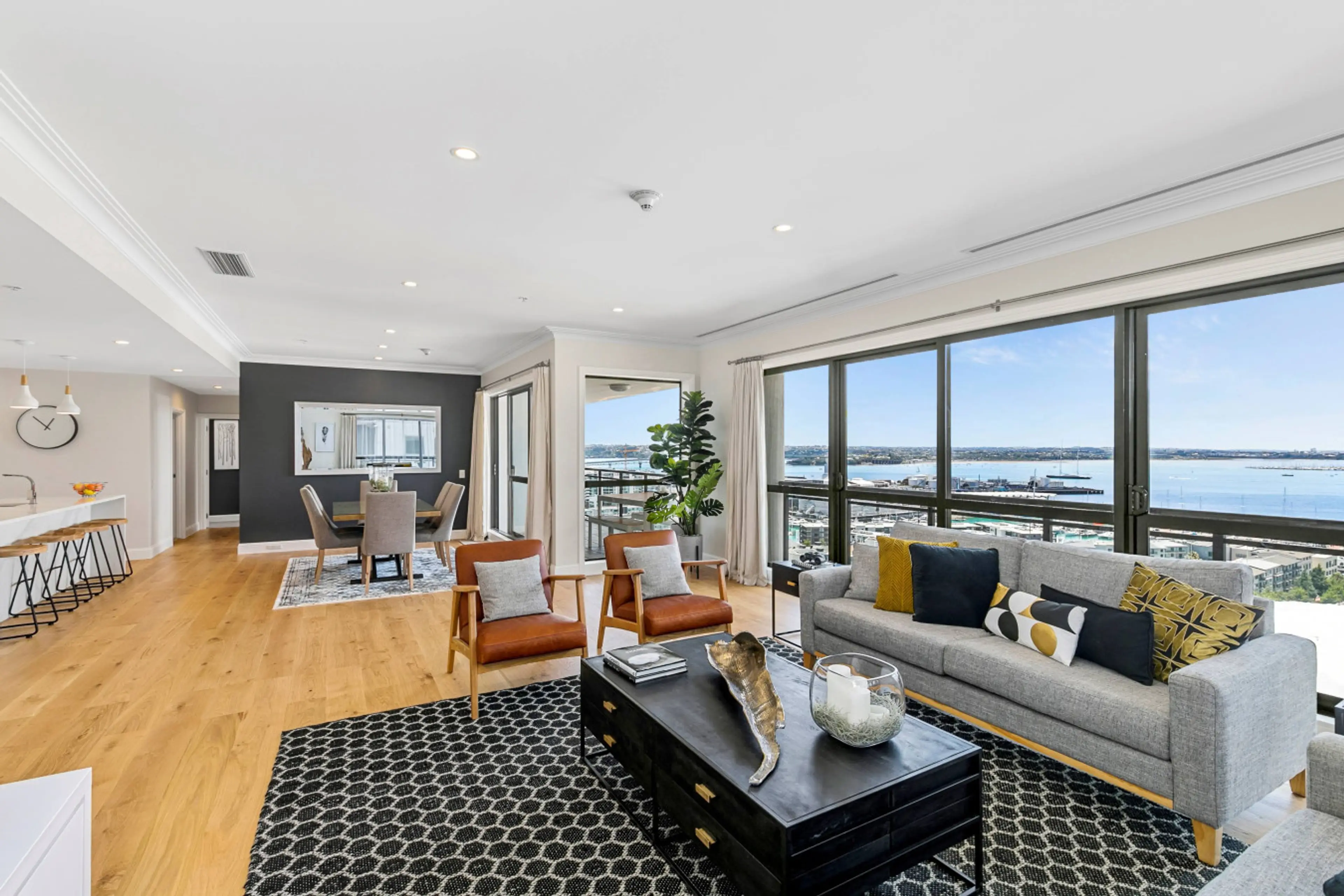 Living room and dining area