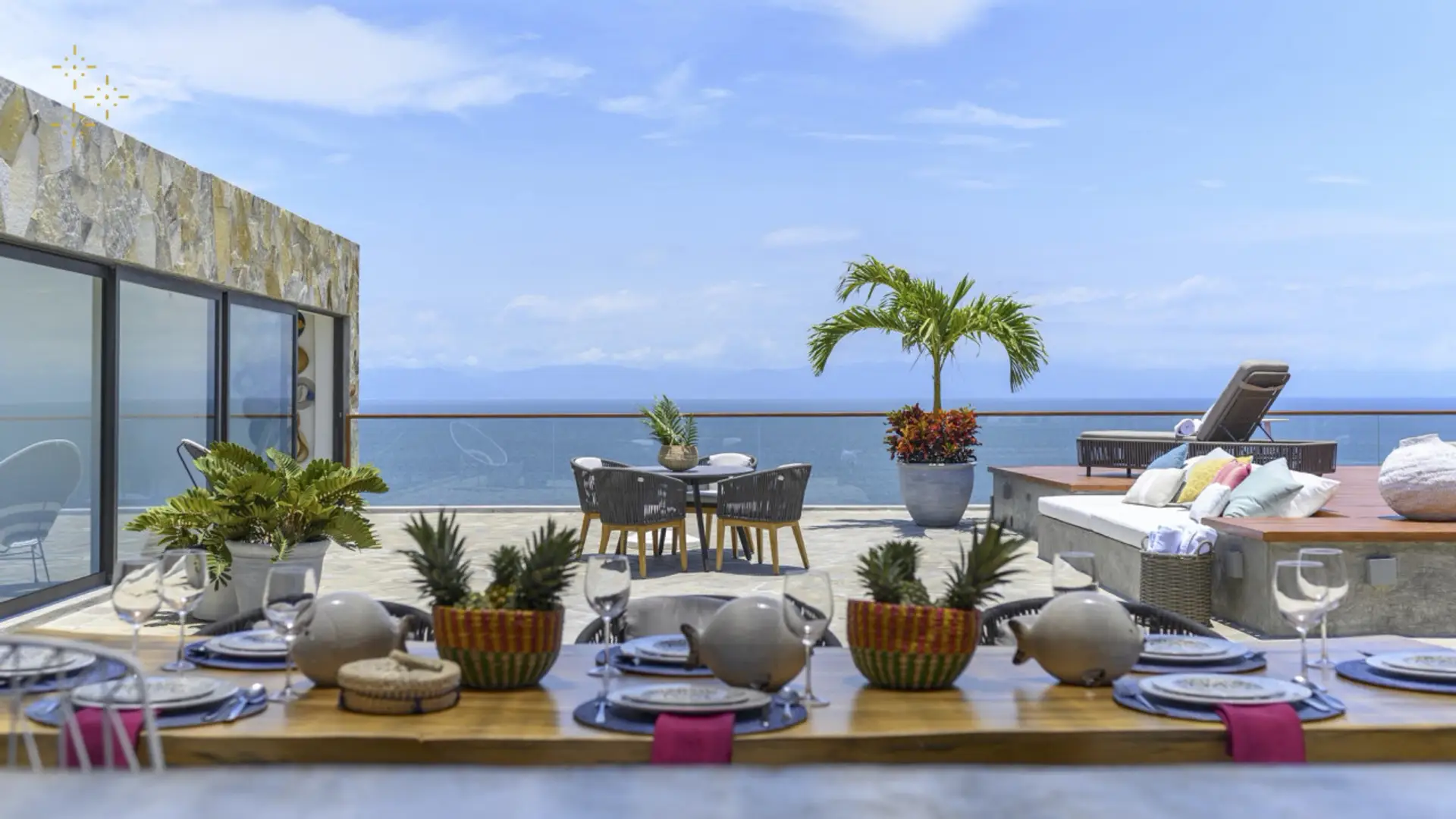 Upper terrace with private pool